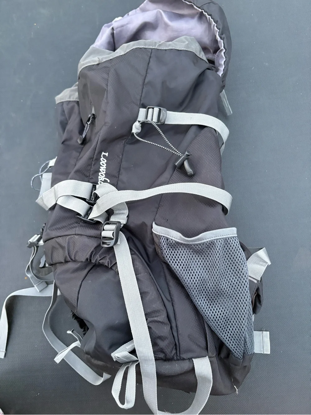 Men’s Black and Gray Outdoor Backpack with Breathable Back and Chest Strap